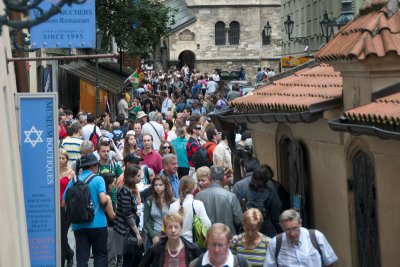 Crowd by the Old Synagogues in the Jewish Ghetto