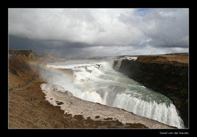 1181 Iceland, waterfall Gullfoss with rainbow