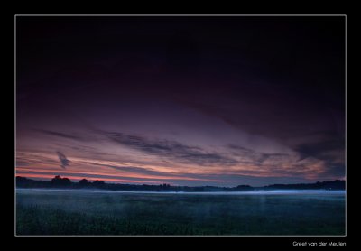 6776 groundfog after sunset in Dutch landscape