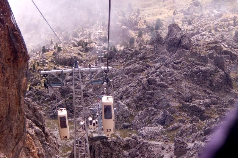 Back down to Passo Sella on the coffin lift