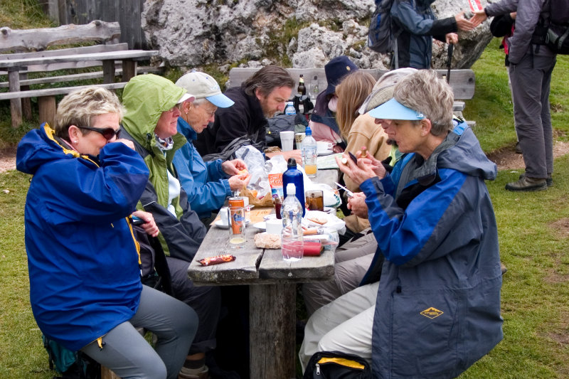 (l) Pat, Liz, Susan, and Dave; (r) Nina, Jim, Fiona, and Elian