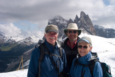 On Seceda (2518m): Jack, Dave, and Susan