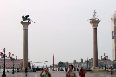 Piazetta San Marco, the columns---the lion and St Todar