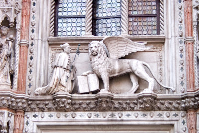  The Doge Francesco Foscari and the winged Lion of Venice