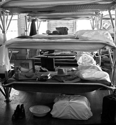 3-level bunk beds.  Am trying Photoshop's newer b&w feature.