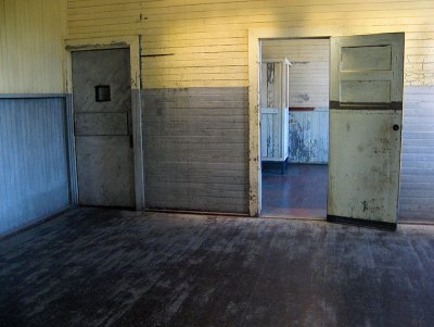 Doors to washroom and office area