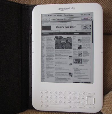 New York Times in Portrait Mode - Kindle 3