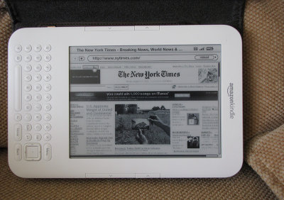 New York Times in Landscape Mode - Kindle 3