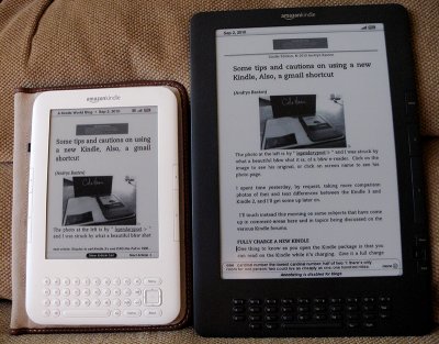  Kindle 3 & Kindle DX Graphite. See next shot for text, closeup.