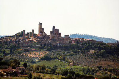 BLURRED. San Gimignano from afar (wind blew me about)