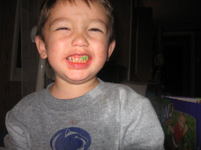 Noah Bear and candy teeth