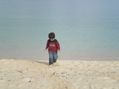 Noah on the beach in Okinawa