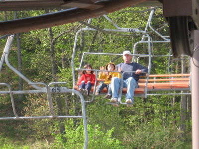 Daddy, Kyle, and Sarah on the Skyride