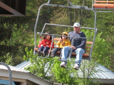 Daddy, Kyle, and Sarah on the Skyride