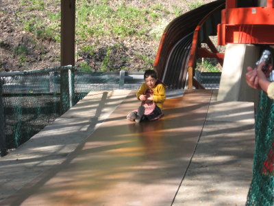 Kyle on the rocket slide