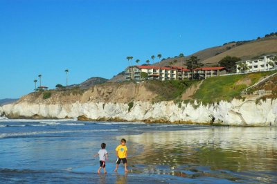 Children play at Pismo Beach