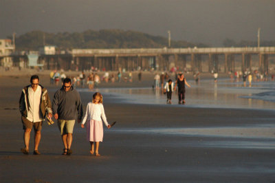On the sands of Pismo Beach with pier in background