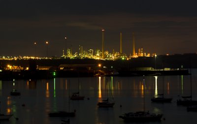 Refinery at night Milford Haven