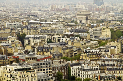Arc de Triomphe in Paris from Eiffel Tower