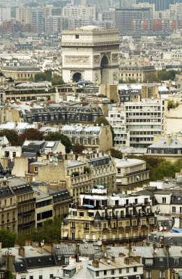Arc de Triomphe in Paris from Eiffel Tower