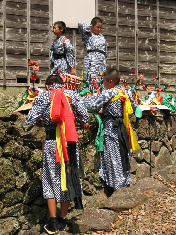 The young participants take a break