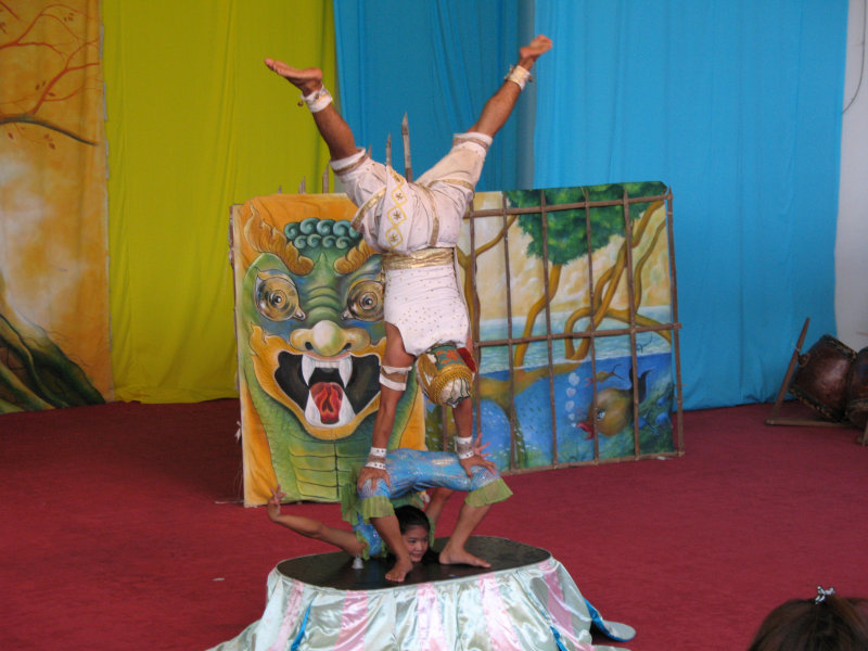 Cambodian Circus entertainers