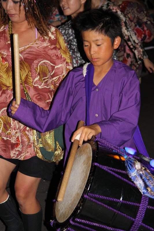 Young boy with taiko