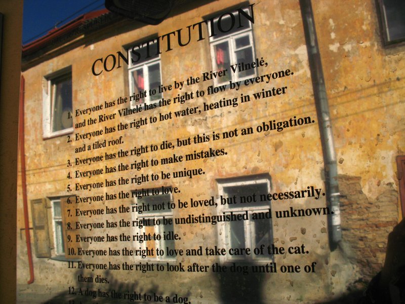 Points of the constitution and reflected building