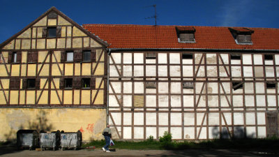 Intact half-timber buildings in the Old Town