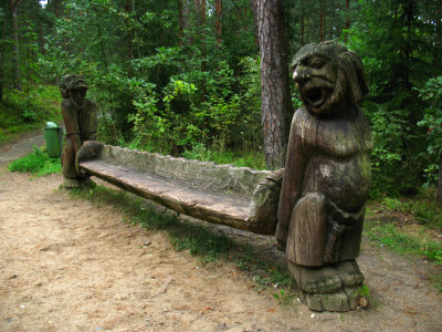 Holding up a bench on Witches' Hill