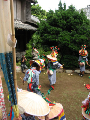 Dancing in a temple garden