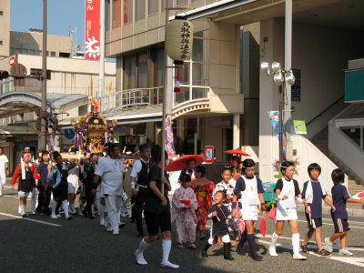 The parade participants arrive