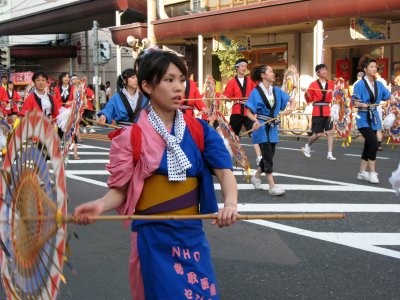 Young woman wielding her umbrella