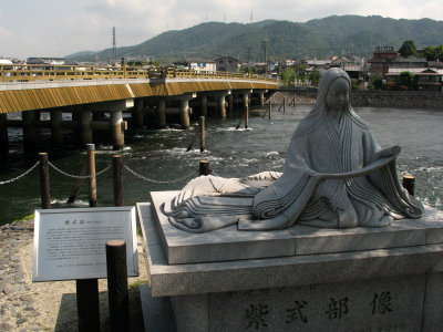 Uji-bashi and Tale of Genji statue