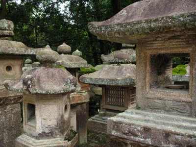 Stone lanterns outside Kasuga Taisha