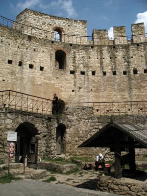 Inside the castle courtyard