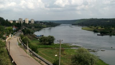 View upstream with Ukraine on the far bank