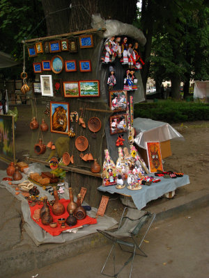 Souvenir stall near City Hall