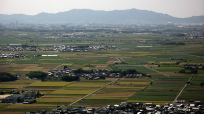 Rice paddies with distant Kusatsu and Ōtsu skylines