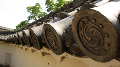 Row of tiles along a wall