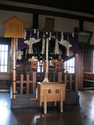 Osakabe-jinja on the top floor of the donjon