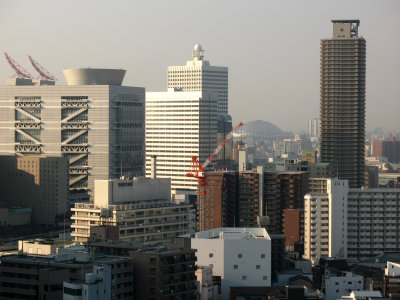 Morning over the city with distant Ōsaka Dome