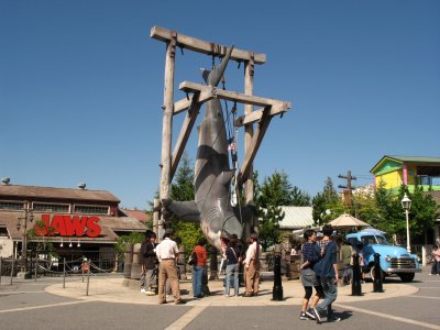 Jaws attraction and its familiar captured shark