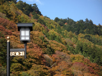 Streetlamp against the changing hills