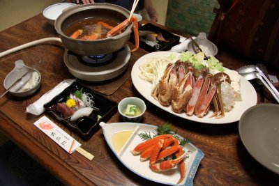 Nabe (hotpot) set beside the other dishes