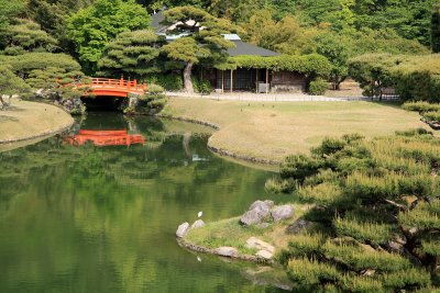 Pond view with Bairin-kyō bridge