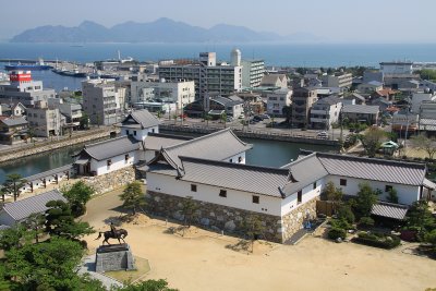 View down on the restored Kurogane-gomon