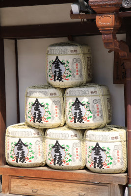 Sake barrels on Kotohira's main tourist street