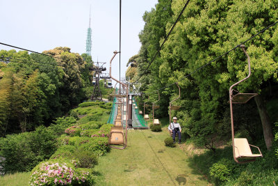 Chair lift up to Matsuyama Castle