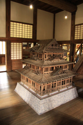 Wooden model of the donjon in the interior